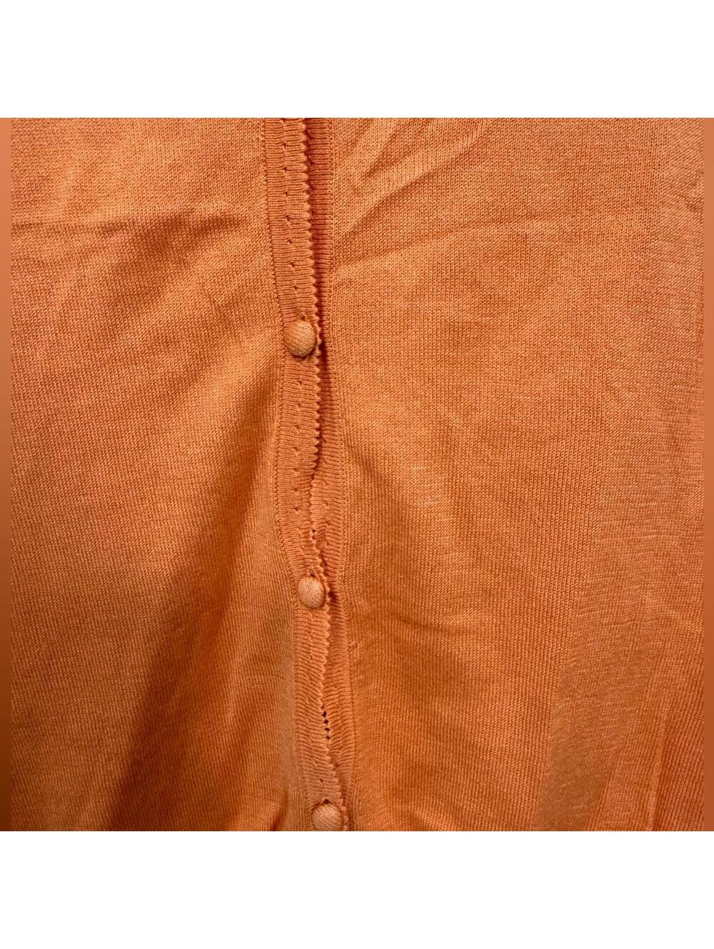 NWT Maxime Orange Short Sleeve Cardigan Top V-Neck Button Up Medium Y2K Coquette - Picture 4 of 5